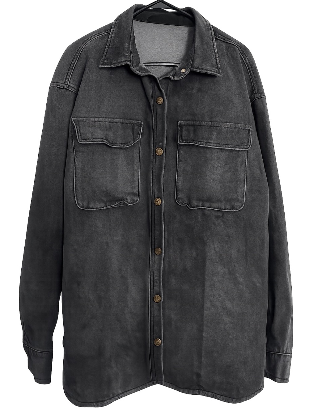 White Birch Black Faded Washed Denim Jacket